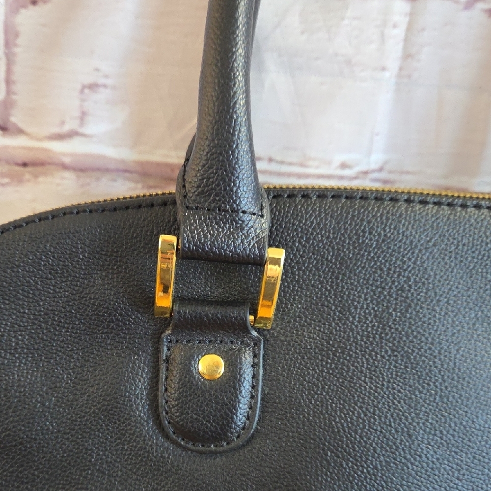 Joy & Iman Black Satchel with Gold Details - Picture 5 of 9